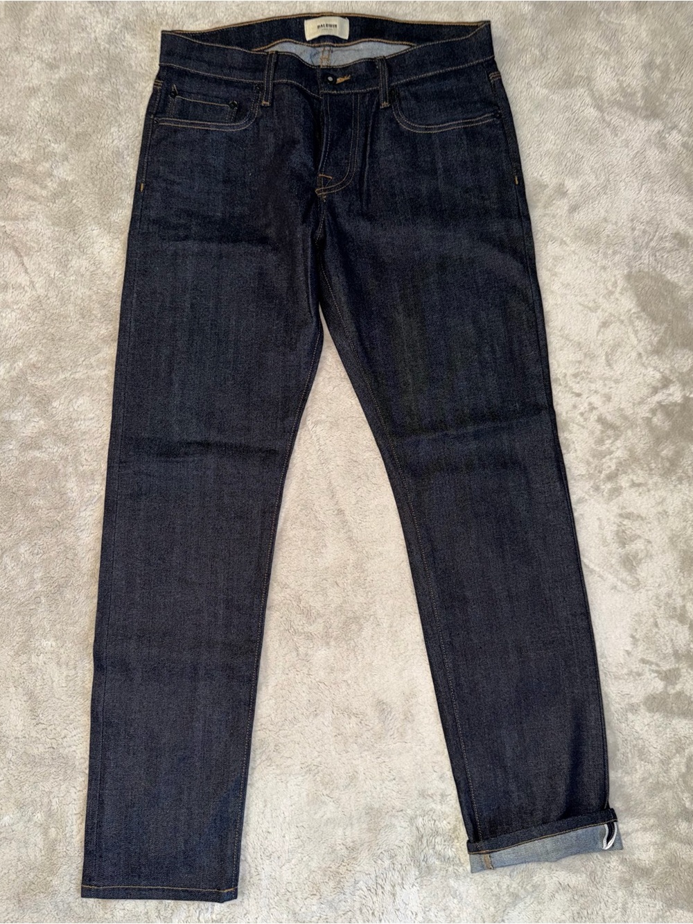 Baldwin 76 Slim Selvedge Button Fly Indigo Raw Jeans Men’s 31x30 Made In USA